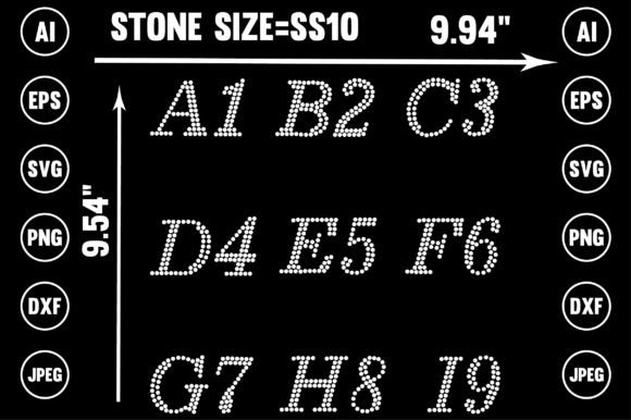 Alphabet Rhinestone Graphics for T-Shirt Designs