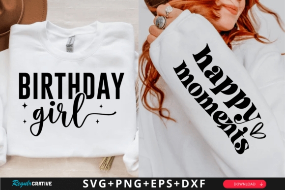 Birthday Girl Sleeve Graphics for T-Shirt Designs