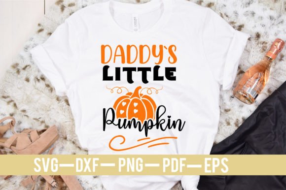 Daddy s Little Pumpkin SVG Design for T-Shirt Designs