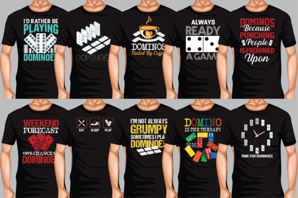 Dominos T-Shirt Design Bundle Graphics