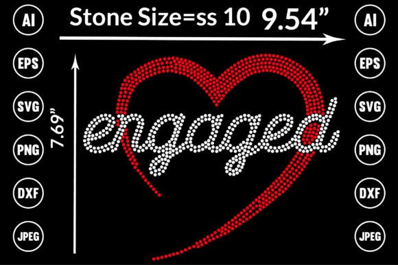 Engaged Rhinestone Graphics for T-Shirt Designs