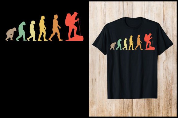 Evolution Hiking Retro Graphics for T-Shirt Designs