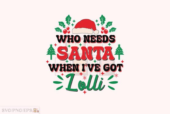 Funny Christmas Lolli Kid SVG for T-Shirt Designs & Graphics
