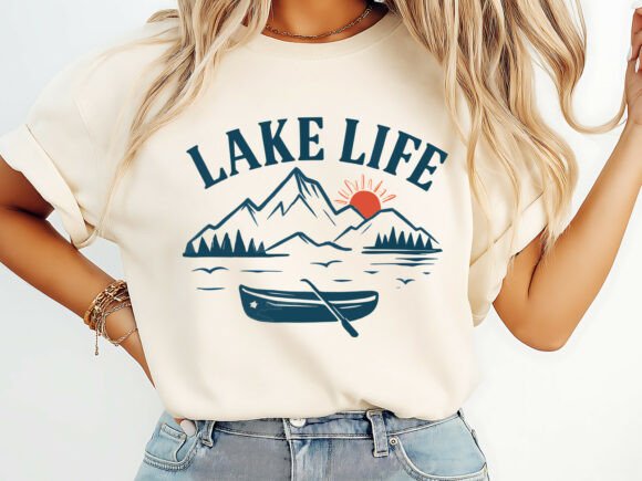 Lake Life Summer T-Shirt Design PNG Graphics