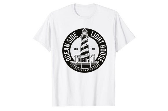Ocean Side Lighthouse Graphics for T-Shirt Designs