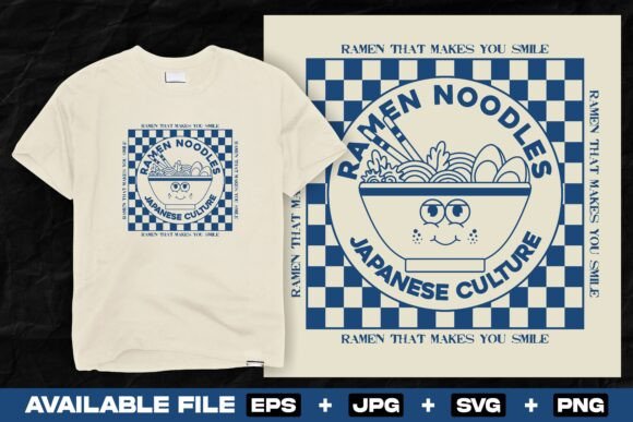 Ramen Noodle Mascot: Graphics for T-Shirt Designs