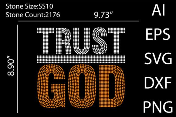 Trust God Rhinestone Templates Design Graphics